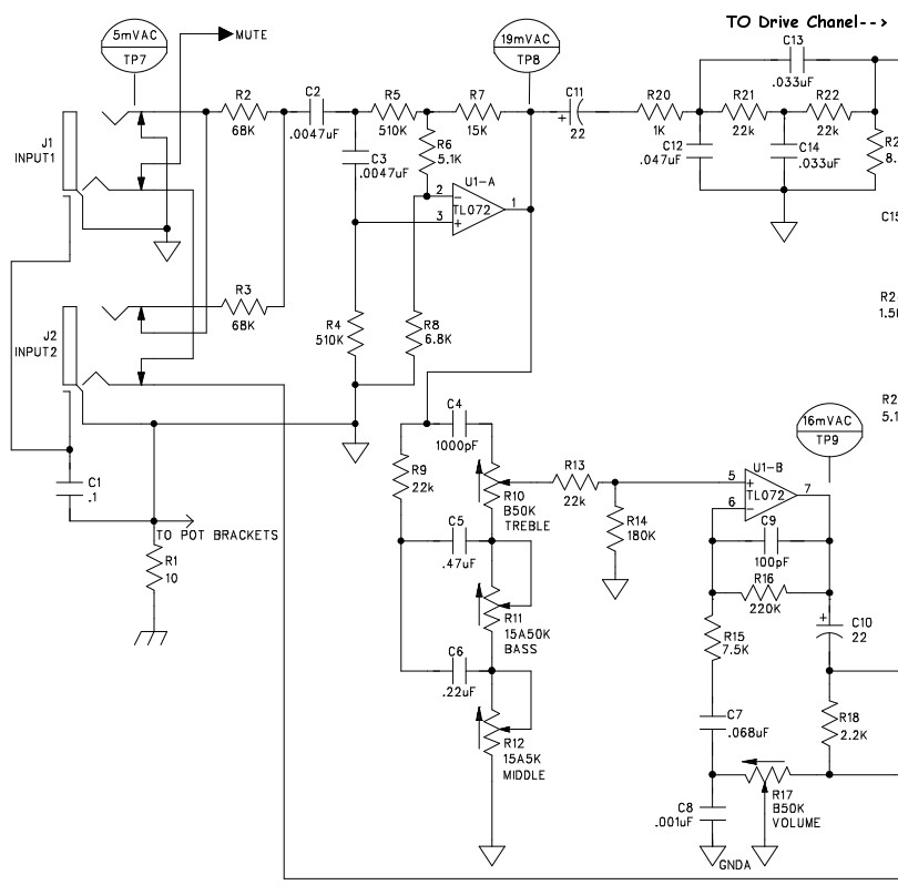 Reduce treble in Fender Frontman 212r clean channel with circuit mod