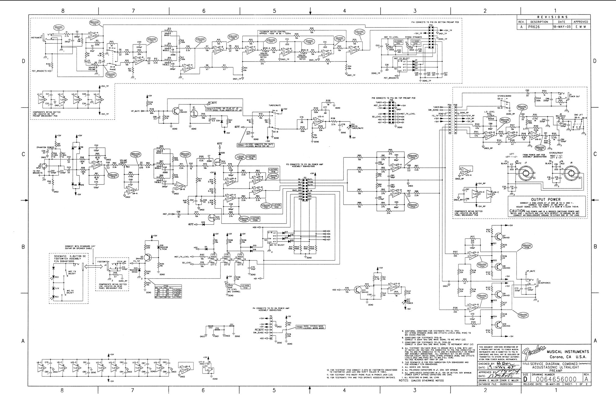 Acoustic Guitar Preamp Schematic