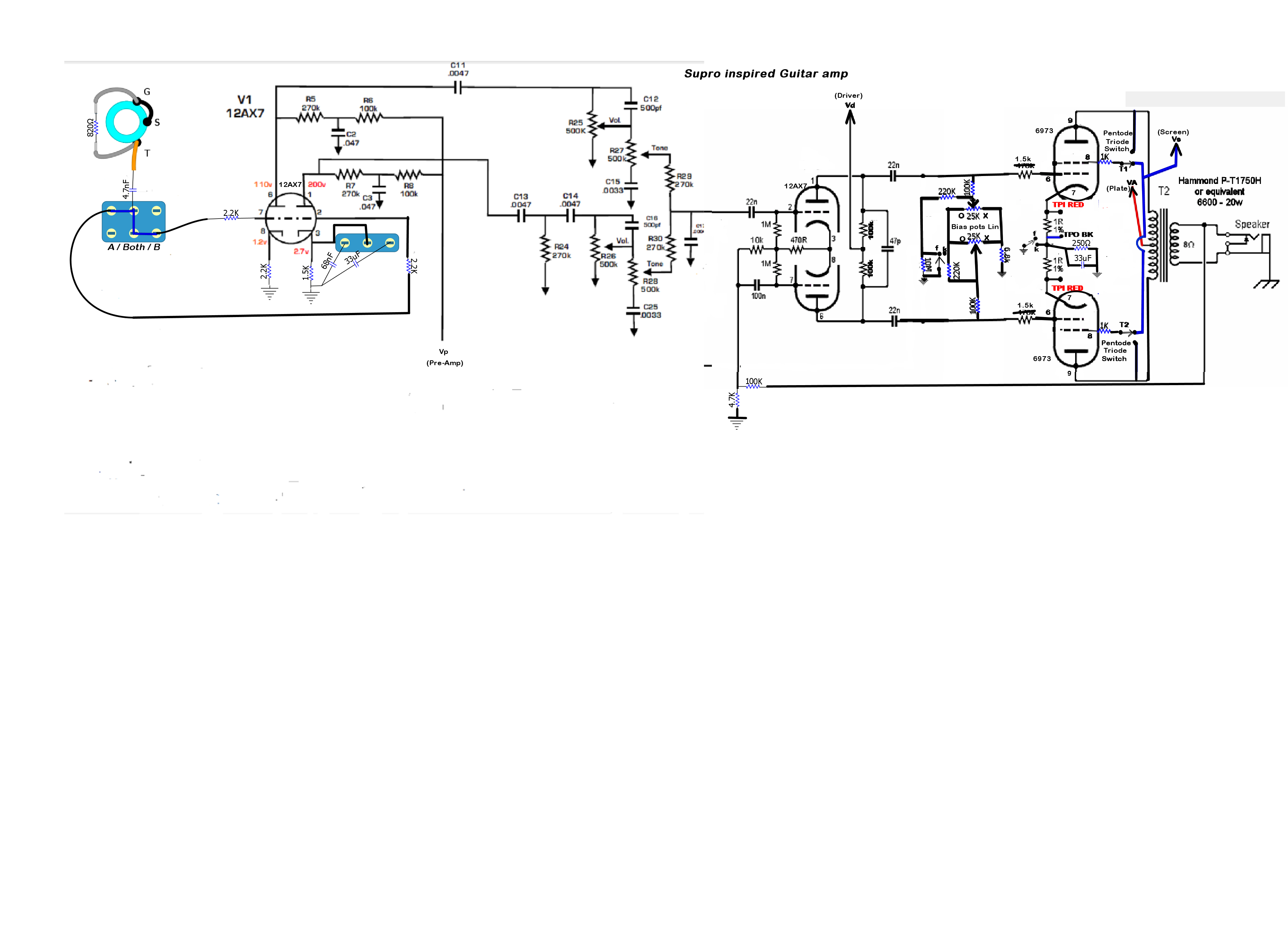 Supro Inspired Amp To Build Soon Just Finished 1st Schematic Music Electronics Forum