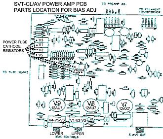 Click image for larger version  Name:	SVT-CL Power Amp PCB Parts Location Bias Adj.jpg Views:	4 Size:	192.5 KB ID:	938066