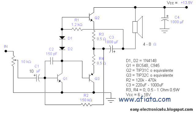 Click image for larger version

Name:	15W-Audio-Amplifier-Circuit-using-TR-TIP31-TIP32-BC548-C945.gif
Views:	208
Size:	19.7 KB
ID:	930314