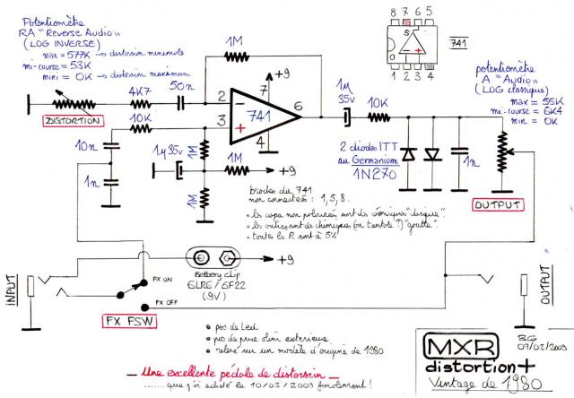 Mxr distortion схема